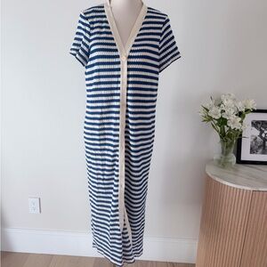 NWT Mango Navy and White Striped Knit dress